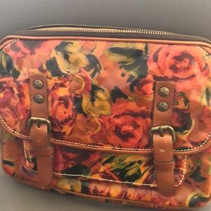 Patricia Nash flowered leather crossbody purse